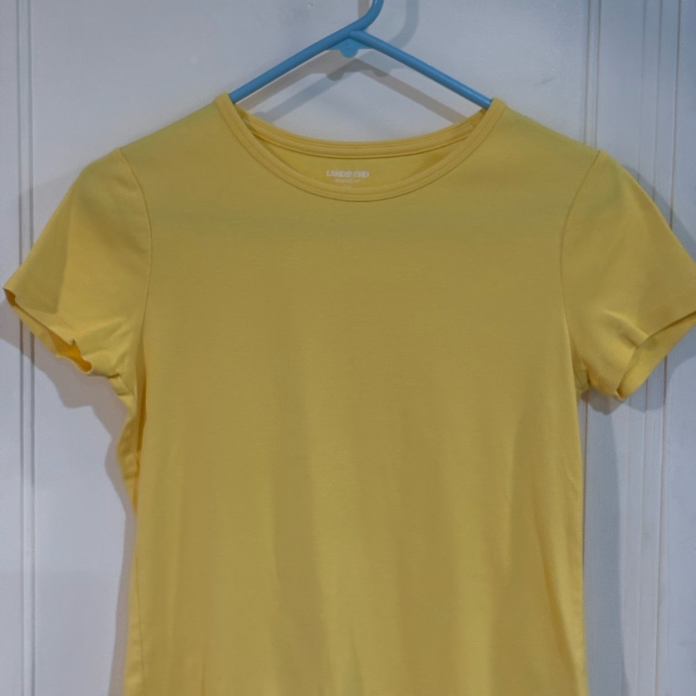 Lands' End Yellow Fitted Short Sleeve Tee
